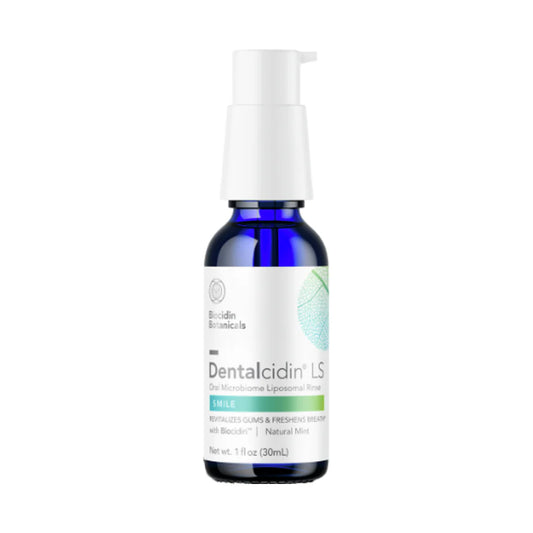 Dentalcidin LS Oral Microbiome Liposomal Rinse in 30ml dropper bottle for healthy gums and plaque removal