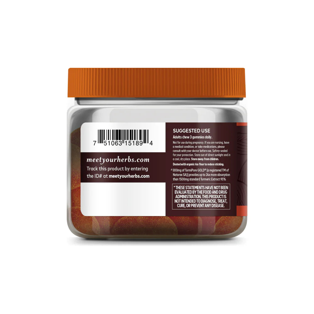Delicious fruit-sweetened turmeric gummies for joint and body support