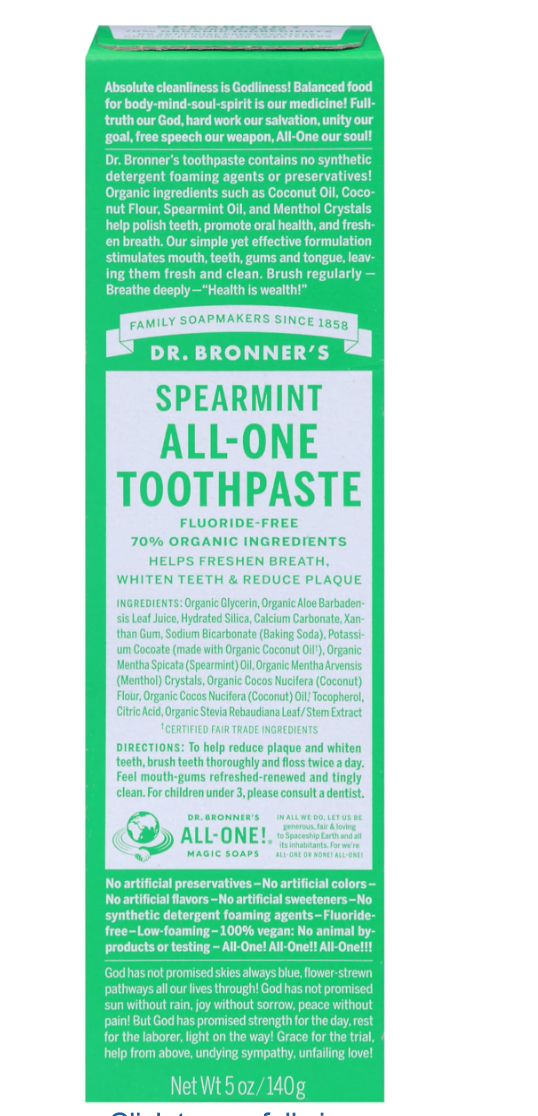 Heavenly Good – Vegan Dr. Bronner’s Spearmint Toothpaste