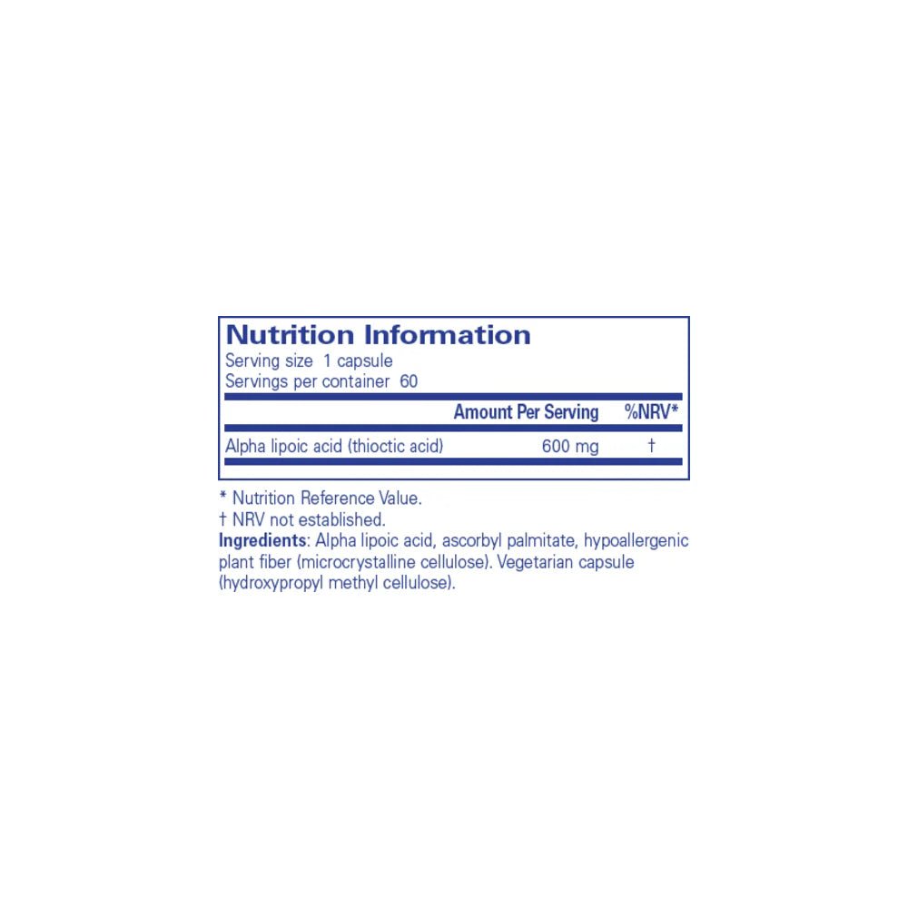 Pure Encapsulations ALA – 60 capsules for nerve health and free radical protection