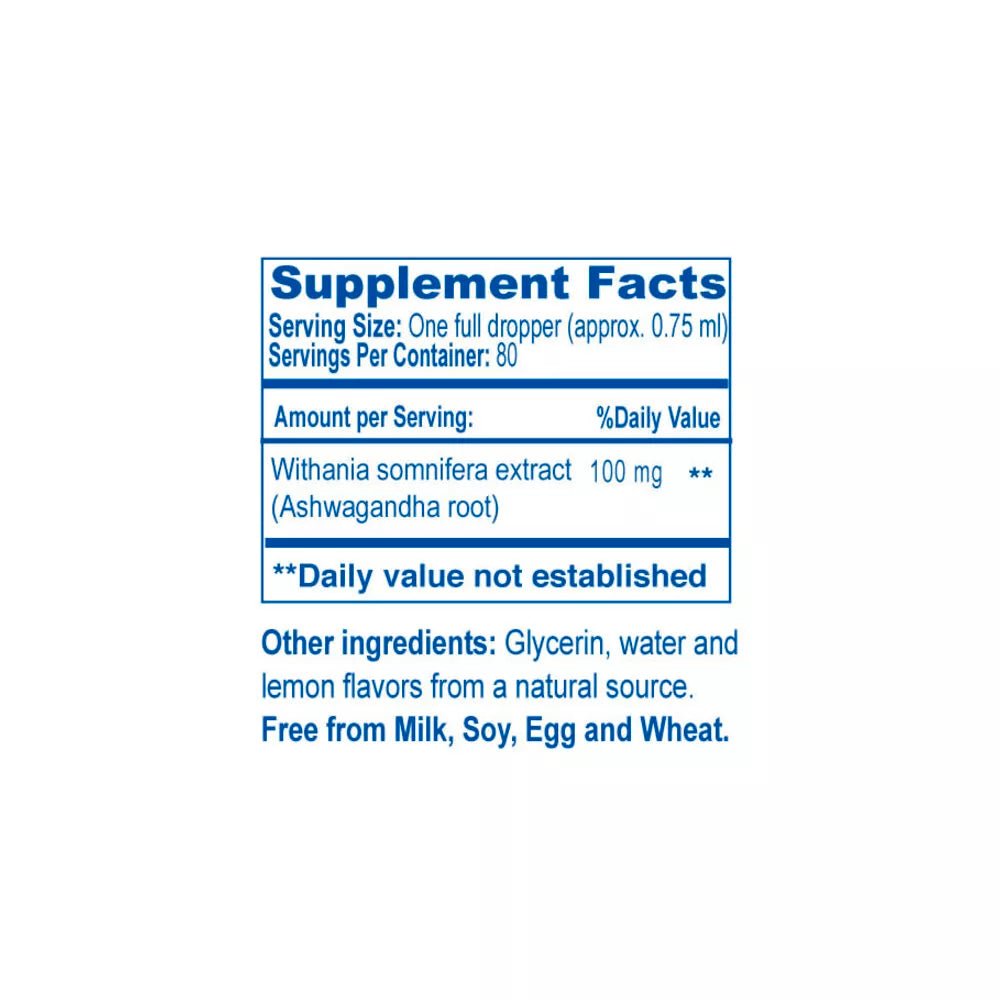 Liquid stress support herbal formula bottle for children