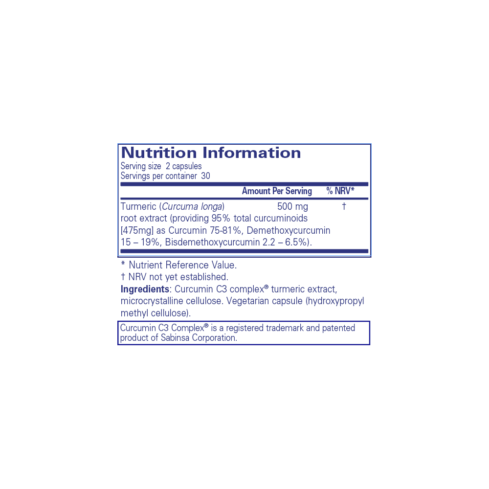 Natural curcumin supplement – 60 vegetarian capsules by Pure Encapsulations