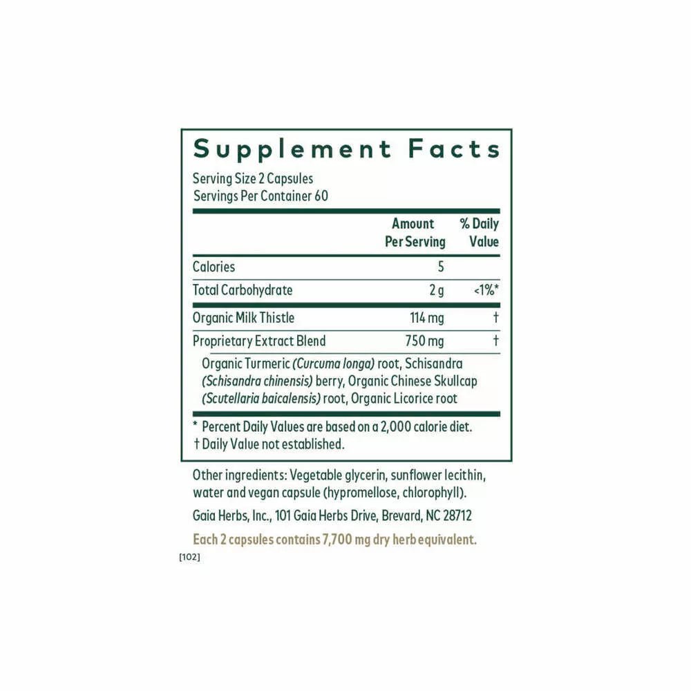 Herbal liver detox and support supplement bottle