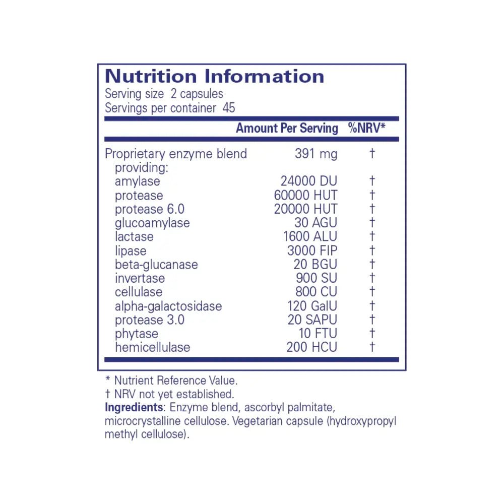 Advanced digestive enzyme complex bottle for gut support