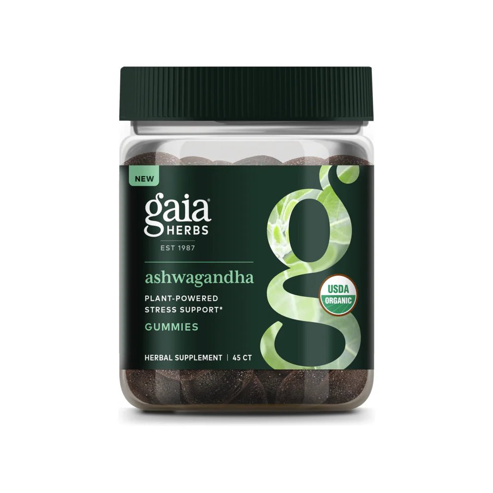 Gaia Herbs Ashwagandha Gummies – 45 vegan gummies for stress relief and energy balance