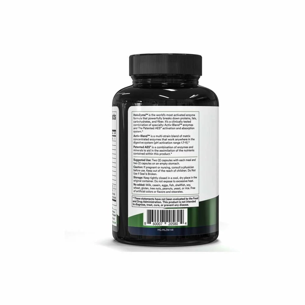 Premium HoloZyme supplement – 180 vegetarian capsules for optimal gut health