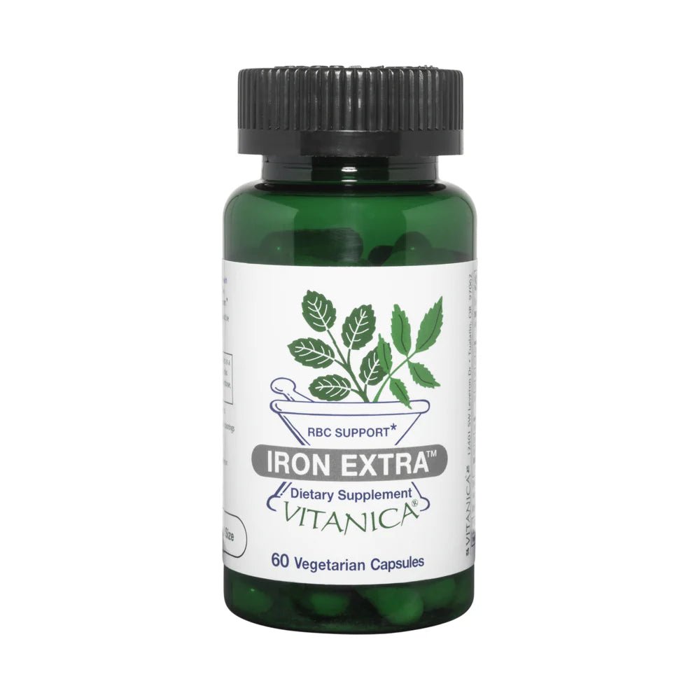 Iron Extra 60 capsules by Vitanica – plant-based iron formula with herbs for energy and anaemia support