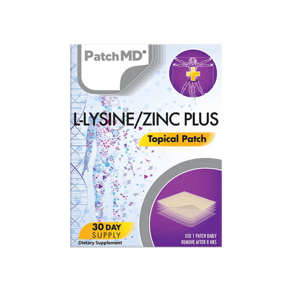 L-Lysine/Zinc Plus topical patch – 30-day supply for immune and skin health by PatchMD