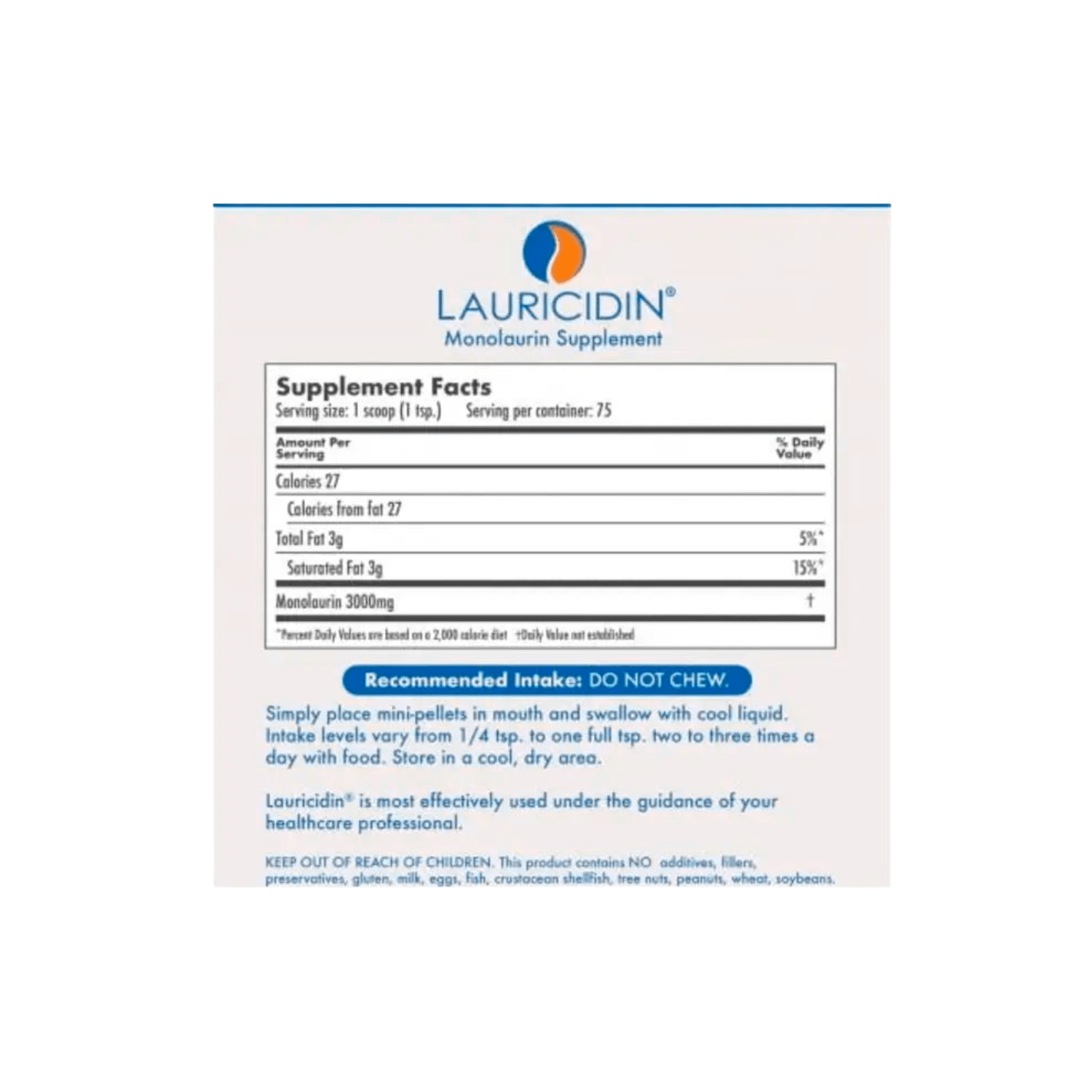 Natural immune defence – Lauricidin Monolaurin 227g antimicrobial supplement