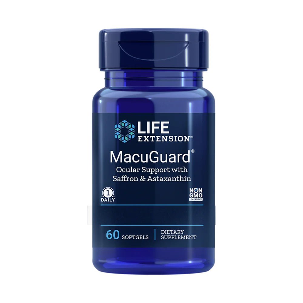 MacuGuard Ocular Support 60 softgels – vision formula with astaxanthin and lutein by Life Extension