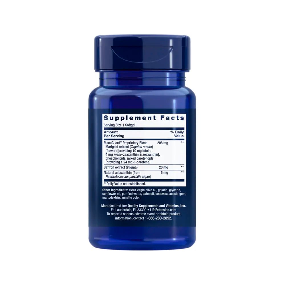 Life Extension MacuGuard – 60 softgels for retinal and macular eye health support