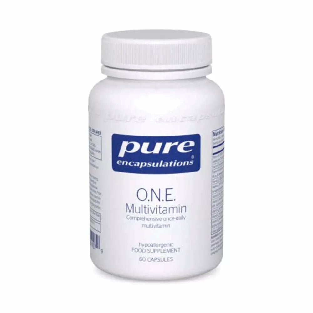 O.N.E Multivitamin – 60 Capsules by Pure Encapsulations – Daily multivitamin supplement bottle for comprehensive wellness