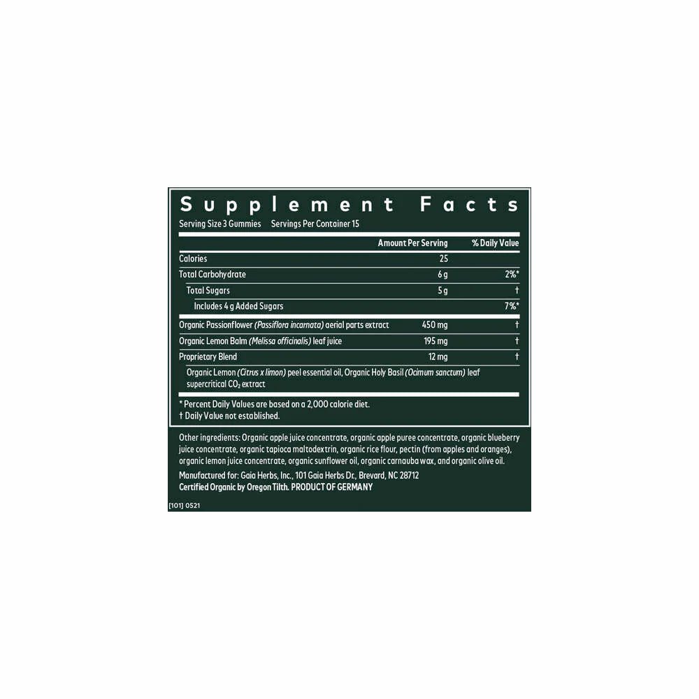 Natural vegan gummies bottle for calm and stress relief