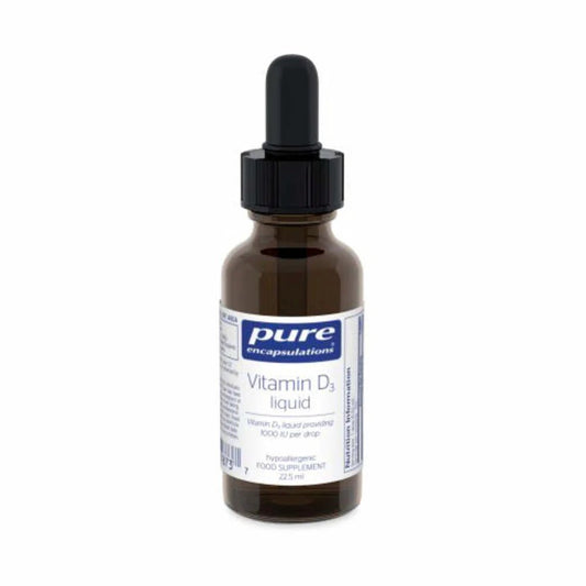 itamin D3 Liquid – 22.5ml by Pure Encapsulations – Bottle of high-potency liquid vitamin D3 for immune and bone health