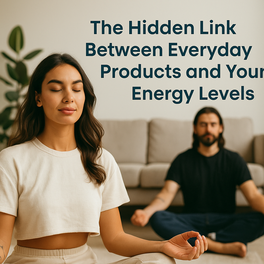 A young woman enjoying a peaceful morning skincare routine with natural, non-GMO and vegan products. symbolising clean living, energy balance, and mindful self-care.