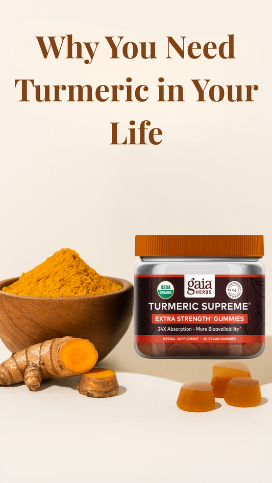 Turmeric Supreme Extra Strength Gummies from Gaia Herbs - Natural Joint Support and Inflammation Relief