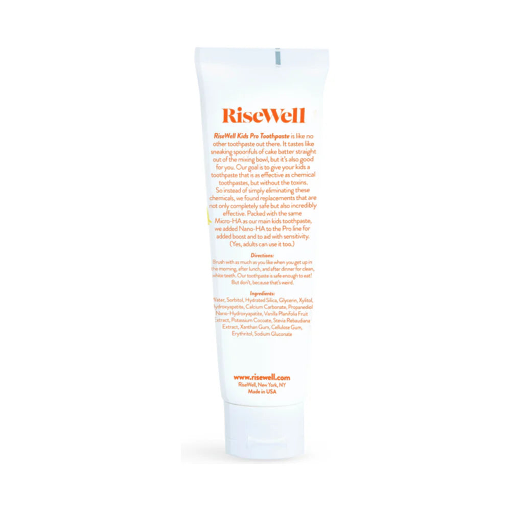Child-safe vegan toothpaste with no artificial flavours or dyes by RiseWell