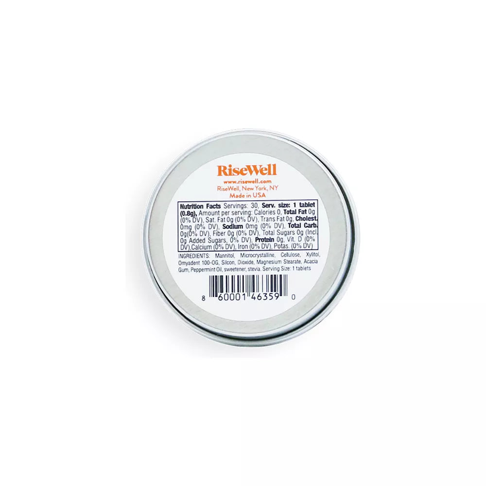 Natural, sugar-free mints from RiseWell with clean transparent ingredients