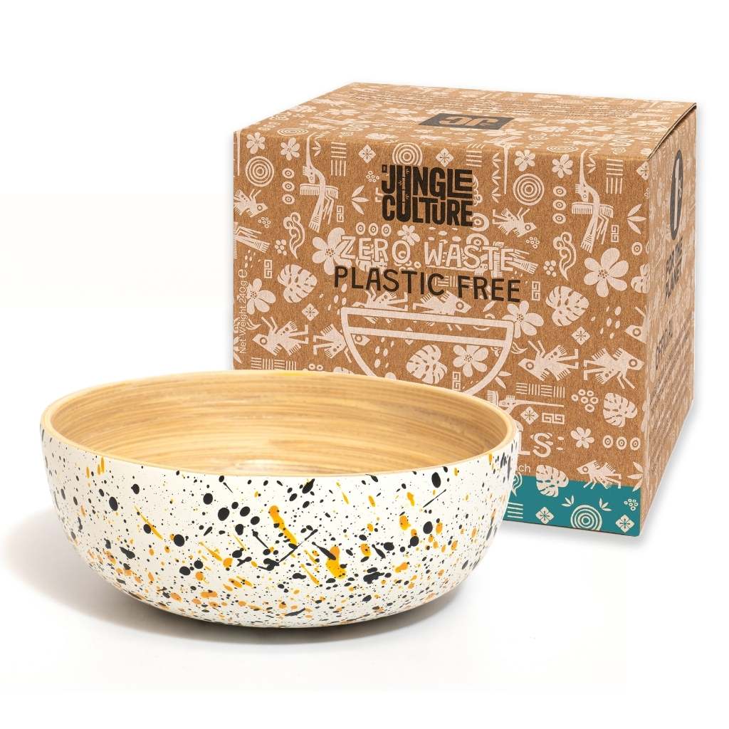 Bamboo Serving Bowl (18cm) – Handmade Terrazzo Design, Eco - Friendly & Versatile - Heavenly Good