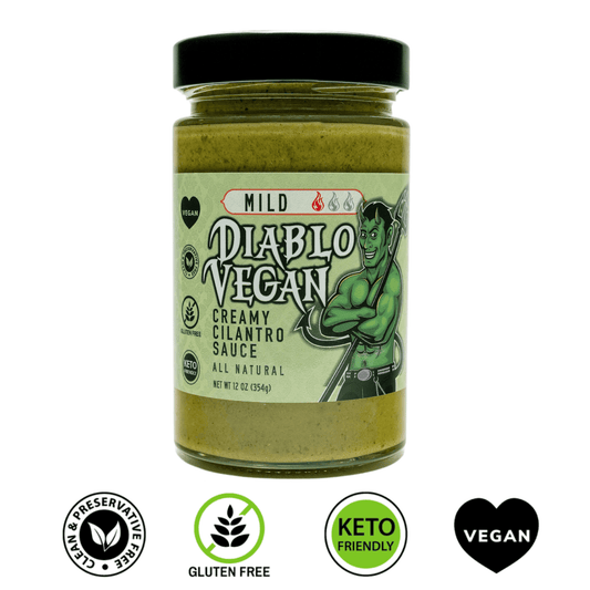 Diablo Vegan Mild Cilantro Sauce - 100% Natural, Gluten - Free, Keto - Friendly | Perfect for Vegan & Non - Vegan Dishes - Heavenly Good