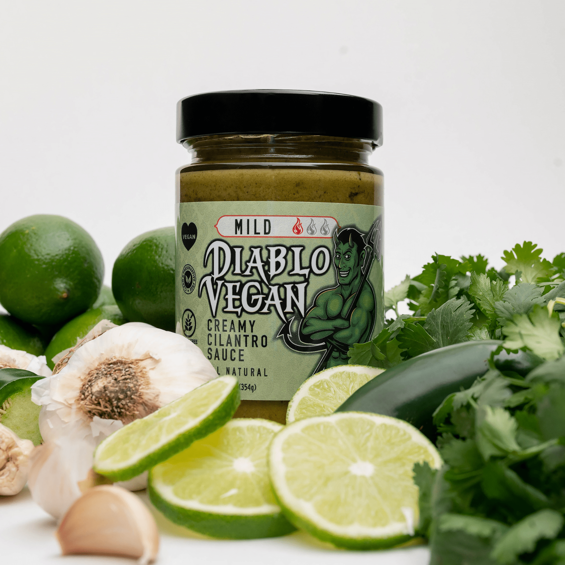 Diablo Vegan Mild Cilantro Sauce - 100% Natural, Gluten - Free, Keto - Friendly | Perfect for Vegan & Non - Vegan Dishes - Heavenly Good