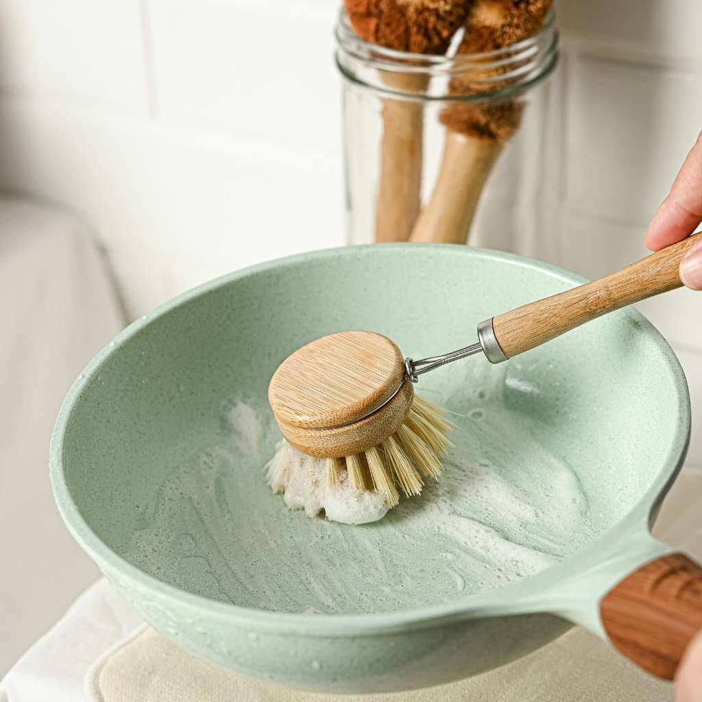 Eco - Friendly Long Handle Bamboo Dish Brush - Plastic - Free with Replaceable Heads | Zero Waste Kitchen Essential - Heavenly Good