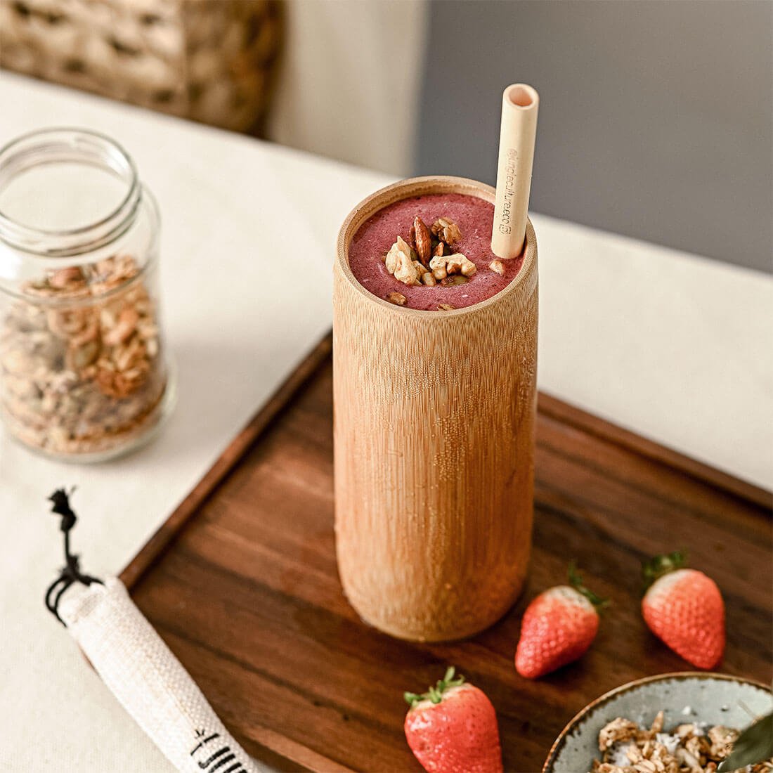 Eco - Friendly Natural Bamboo Drinking Cups – Handmade & Sustainable | Ideal for Smoothies & Cocktails - Heavenly Good