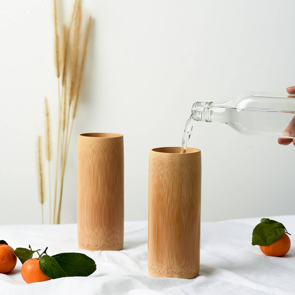 Eco - Friendly Natural Bamboo Drinking Cups – Handmade & Sustainable | Ideal for Smoothies & Cocktails - Heavenly Good