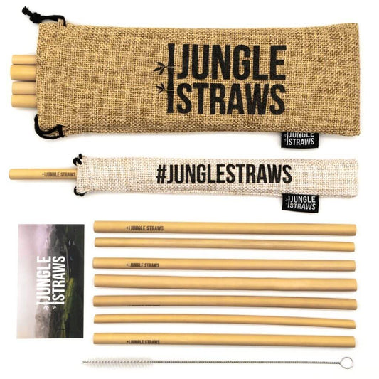 Eco - Friendly Reusable Bamboo Drinking Straws - Set of 12 | Sustainable, Non - Toxic & Biodegradable with Hessian Carry Case - Heavenly Good