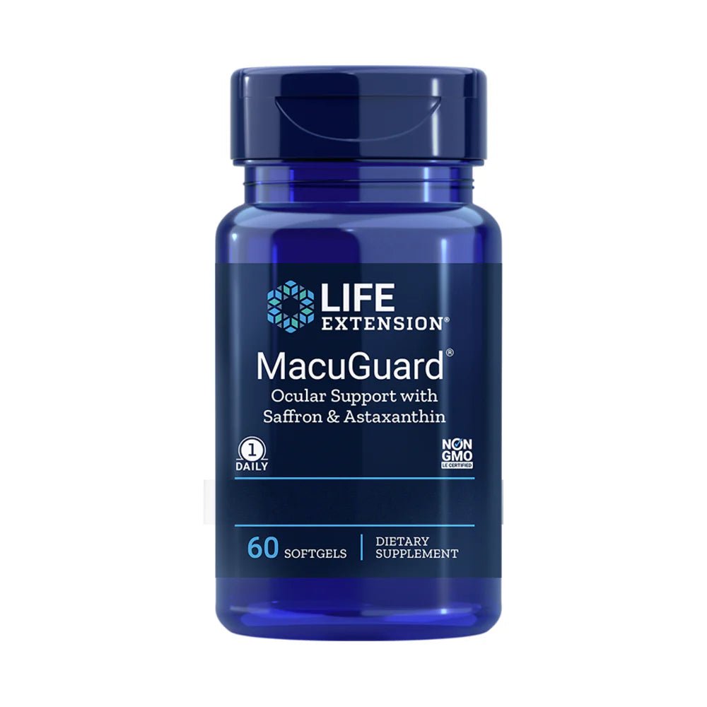 MacuGuard Ocular Support with Astaxanthin - 60 Softgels | Life Extension - Heavenly Good