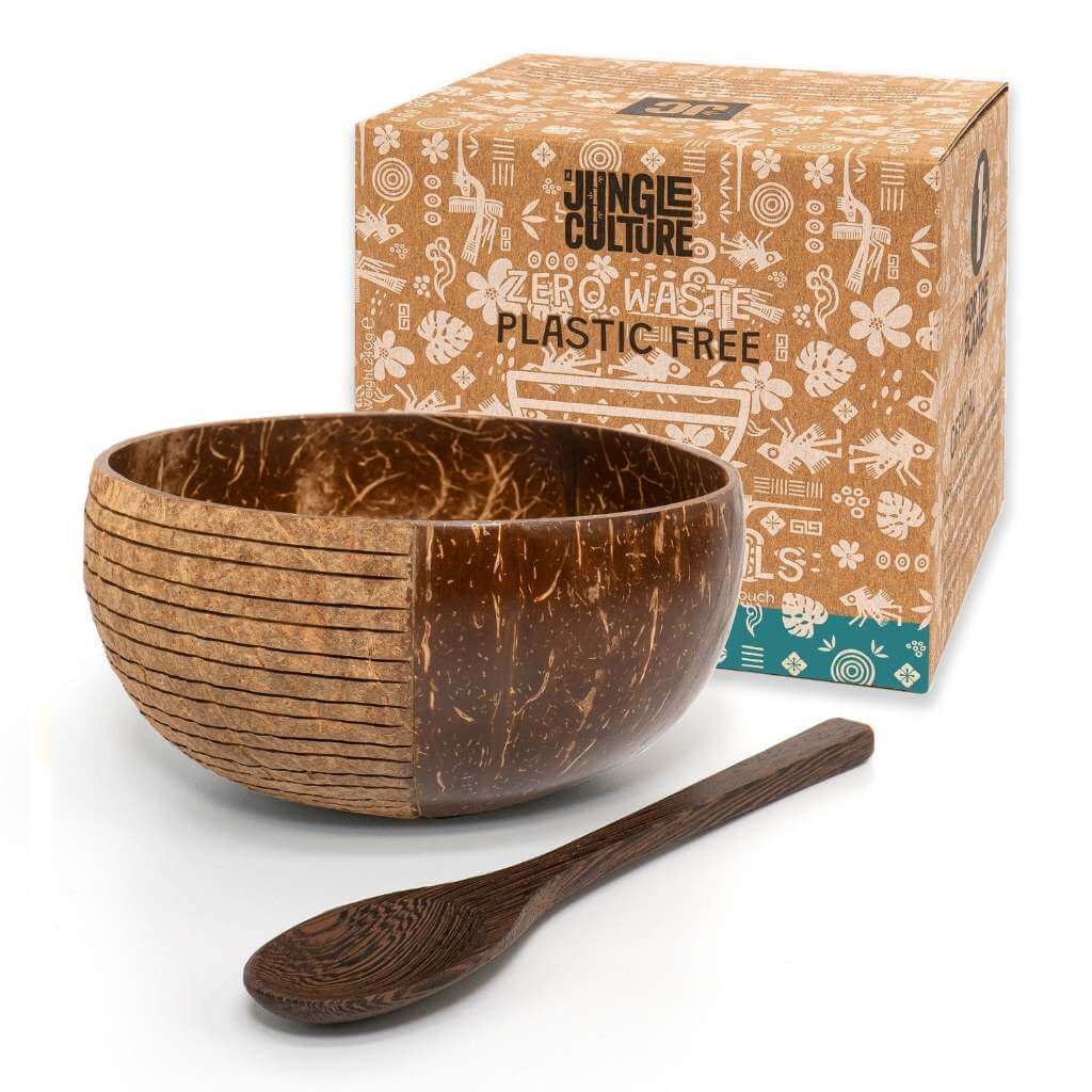 Patterned Coconut Bowl & Spoon Single Set - Heavenly Good