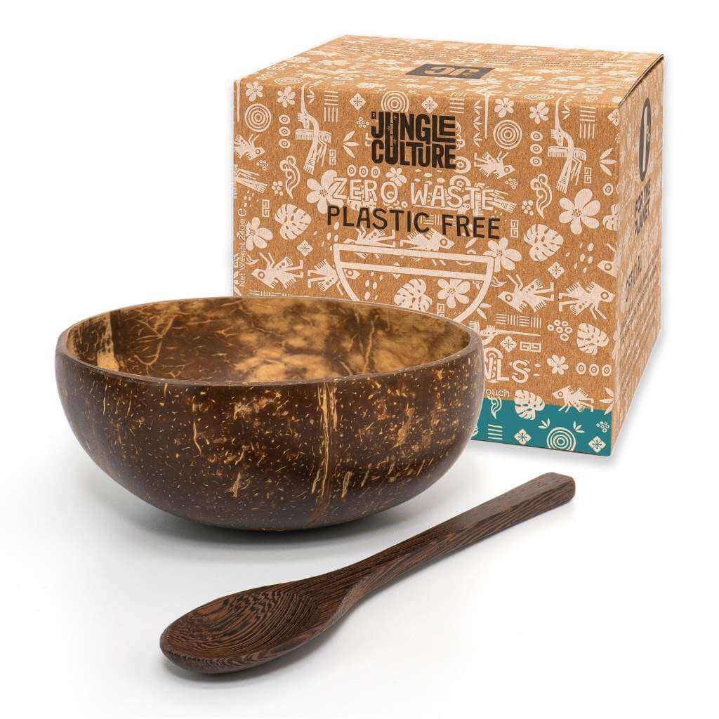 Patterned Coconut Bowl & Spoon Single Set - Heavenly Good