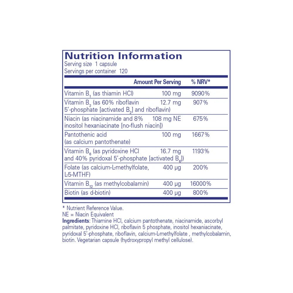 Pure Encapsulations B vitamin complex – 120 capsules for metabolic and nervous system health
