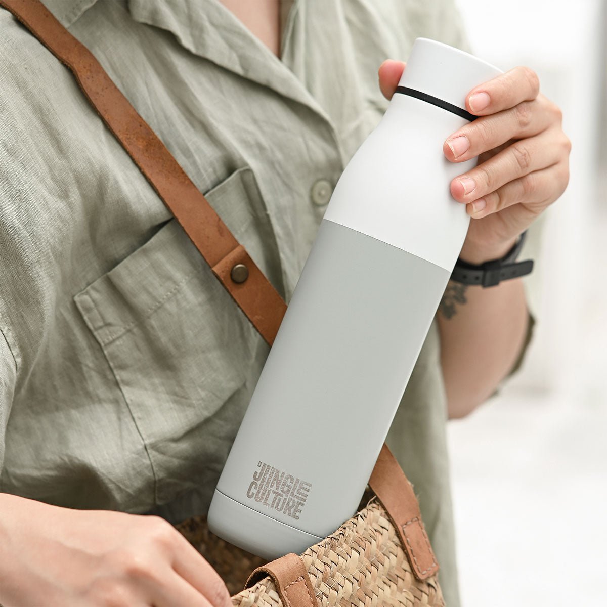 Reusable Stainless Steel Water Bottle (Matt Effect White) - Heavenly Good