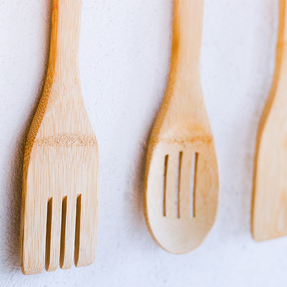 Wooden Kitchen Utensil Set of 6 | Bamboo Cooking Tools - Heavenly Good