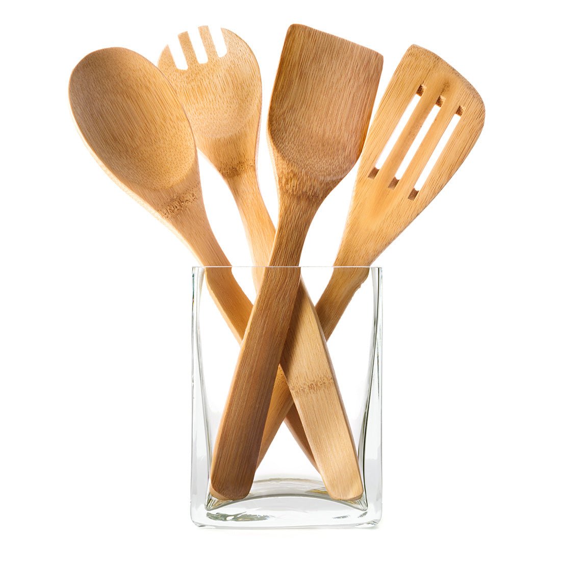 Wooden Kitchen Utensil Set of 6 | Bamboo Cooking Tools - Heavenly Good